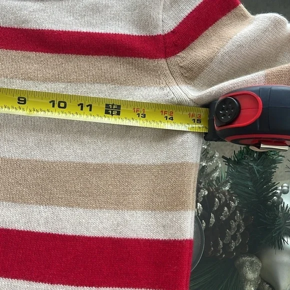 Athleta 100% cashmere lodge sweater chianti striped pullover cozy warm size XXS - Picture 6 of 9